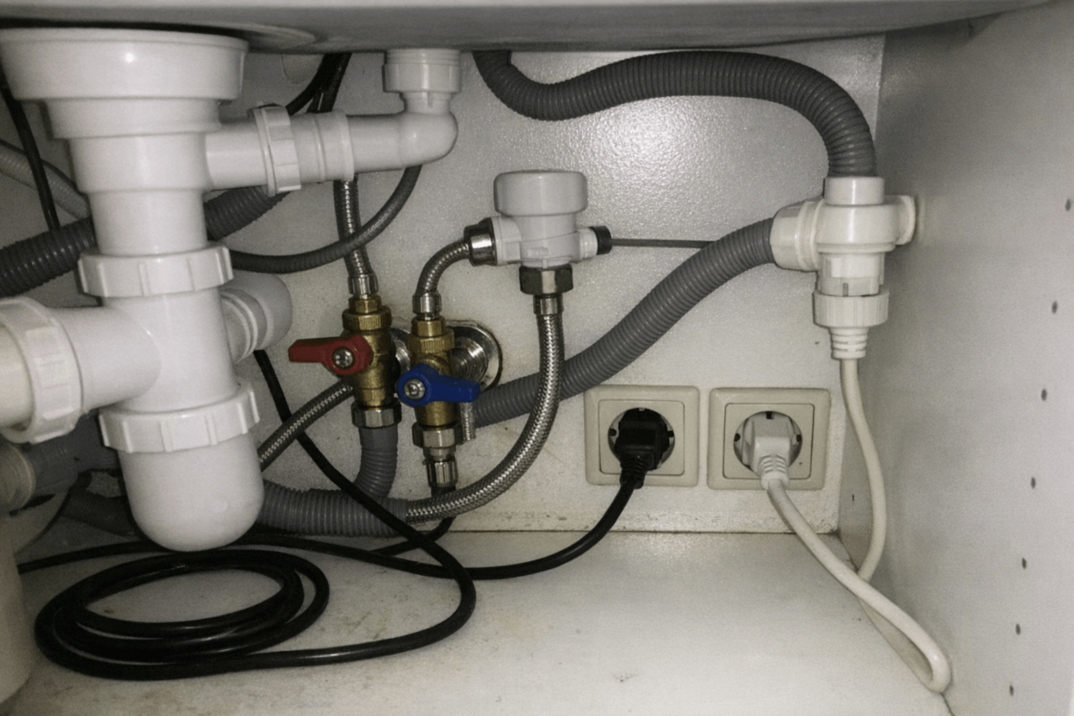 Fachmännischer Anschluss wasserführender Geräte wie Spülmaschine oder Waschmaschine